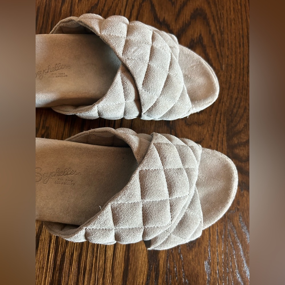 Light Grey Suede Sechelles Slides - image 2